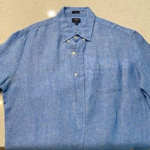 J Crew Blue Short Sleeve Shirt XL